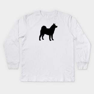 Akita Dog Breed Silhouette Kids Long Sleeve T-Shirt